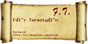Für Terestyén névjegykártya